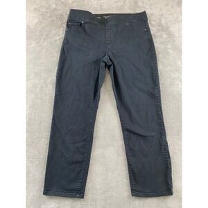 Kim Rogers Womens 14 Short Straight Leg Pull On Tummy Control Black Pants